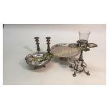 Victorian Epergne, 4 Pieces Silver Plate