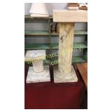 2 Marble Bust/Plant Stands
