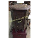 Hand carved Plant Stand W Mother of Pearl Inlay