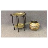 Indonesian Brass Tray Stand, Brass Planter