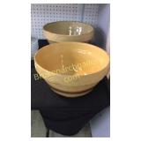 2 Large Yellow Ware Bowls