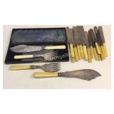 2 Bone Handle Carving Sets/15 Knives