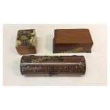 2 Music Boxes, Inlaid Pen Box
