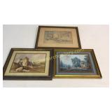 3 Small Framed Watercolors