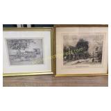 2 Etchings, Southern Life