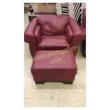 Oversized Leather Club Chair W Ottoman