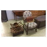 Walnut Canterbury, Open Armchair & Hartman Satchel