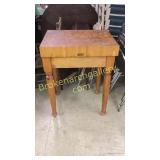 Modern Butcher Block & Walnut Stand