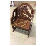 Carved Teak Horse Chair
