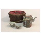Rose Mandarin Tea Service in Basket