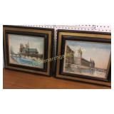 Pair Signed European Oil on Canvas Paintings