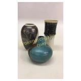 3 Studio Pottery Vases