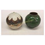 Studio Pottery Weed Pot, Wire Overlay Vase