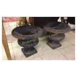 Pair Vintage 14" Table Urns