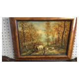 Signed Charles Emile Jacque Oil on Board