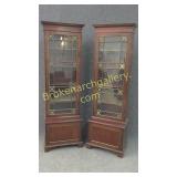 Pair Mahogany Neo Classical Display Cabinets