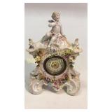 Porcelain Cased Shelf Clock w/Puti