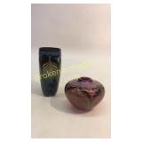 2 Art Glass Vases