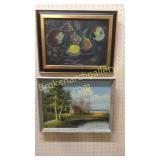 Oil on Board Fruit, Oil on Canvas cottage