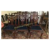 Set of 9 Chinese Chippendale Style Dining Chairs