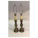 Pair Tall Brass Table Lamps