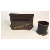 Brass Letter File and Pencil Cup