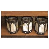 3 Slag Glass Pendant Lights