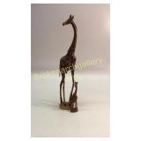 2 Wood Carved Giraffe