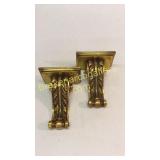 Pair Gilt Decorative Wall Shelves