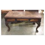 Ball & Claw Desk W Figured Top