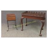 Box on Iron Stand & Side Table