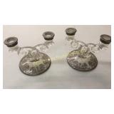 Pair Silver Overlay Candlesticks