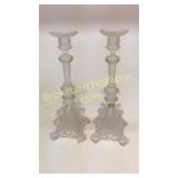 Pair Val St. Lambert Candleholders
