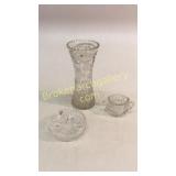 3 Pieces Crystal and Cut Glass