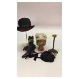 3 Hat Stands, Hats, High Top Shoe