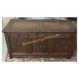 Carved English Oak Coffer