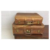 2 Pieces Vintage Leather Luggage