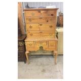 Queen Anne Style Pine Highboy
