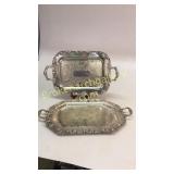 2 Sheffield Silver on Copper Trays
