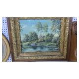 Victorian Painting/ Print River Scene
