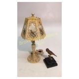 Painted Metal, Slag Panel Lamp, Bird Bronze