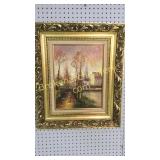 Oil on Canvas, Impressionist Girl on Path