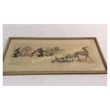 Vintage German Dog Comic Lithograph