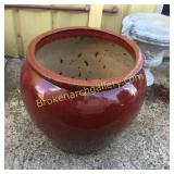 Pottery Planter In Red Gaze