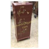 Red Lacquered Asian Cabinet