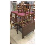 Mahogany Dropleaf Dining Table & 6 Chairs