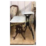 2 Marble Top Victorian Side Tables