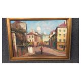 Oil on Canvas, Street Scene
