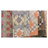 5 Older Hand Stitched Country Quilts