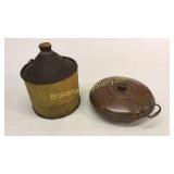 Copper Bed Warmer, Oil Can